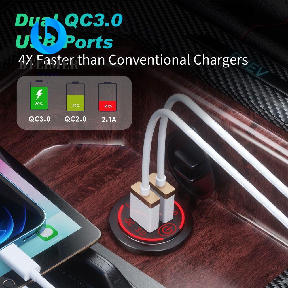 Ổ Cắm Sạc Hai Cổng USB Tích Hợp Đèn LED Hiển Thị Vôn Kế Cho Xe Hơi