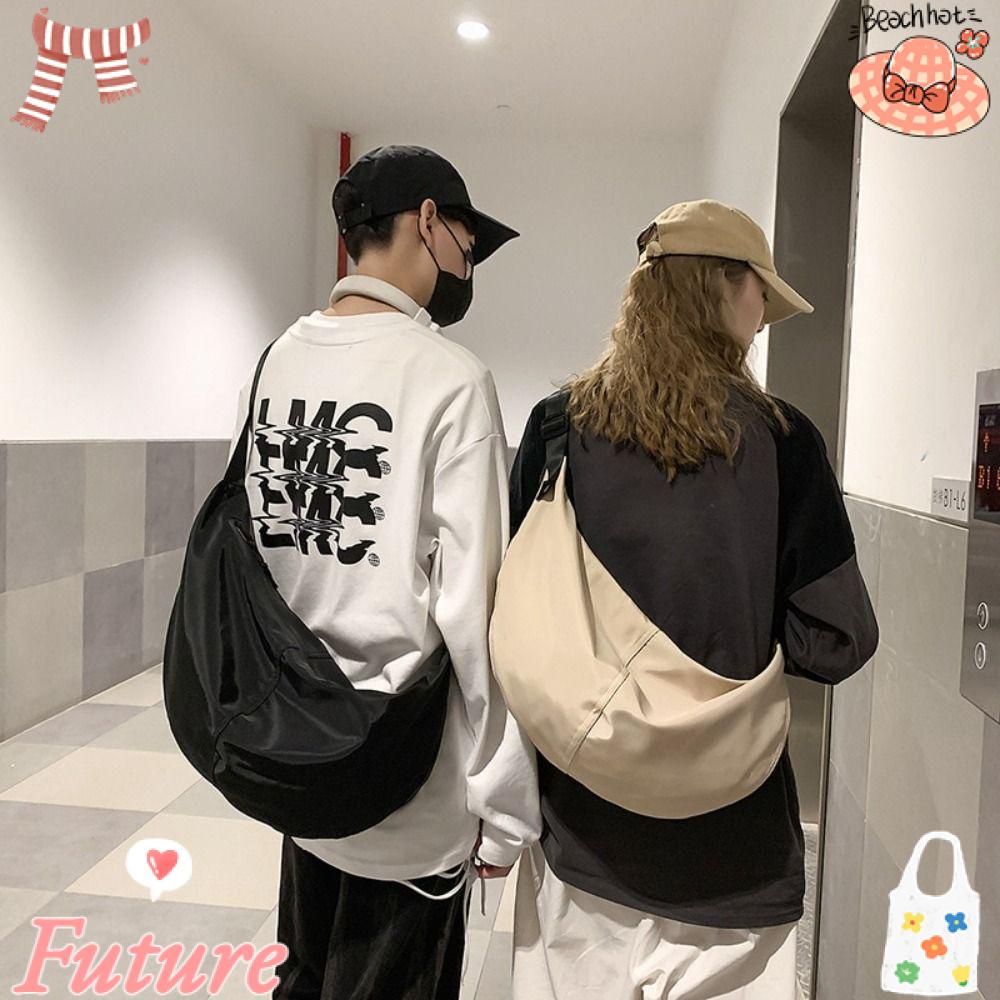 Túi Đeo Chéo Bằng Nylon Chống Nước Màu Sắc Đơn Giản