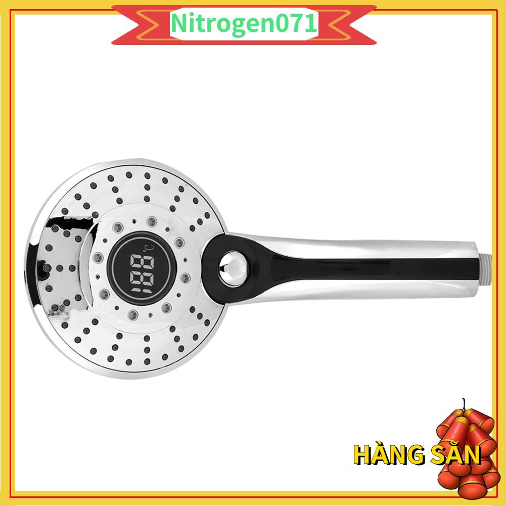 Nitrogen071Đầu vòi hoa sen cầm tay Màn hình kỹ thuật số với đèn LED điều khiển nhiệt độ 3 màu chế phun
