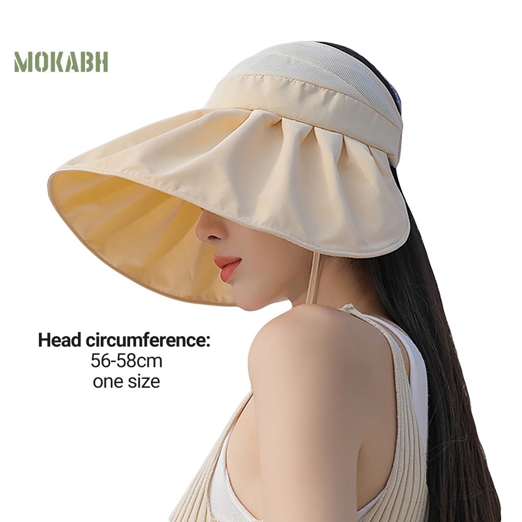 [Mok Abh] Mũ Chống Nắng Nhẹ Vành Rộng Thoải Mái Thanh Lịch Cho Nữ Mặc Hàng Ngày