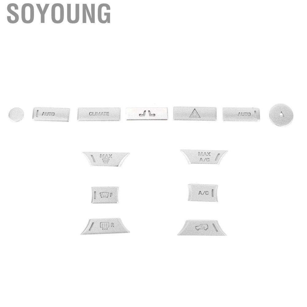 Soyoung 13Pcs Silver AC Button  Air Condition Control Cover Trim Fit for Range Rover Sport 2014 2015 2016 2017 Car Interior