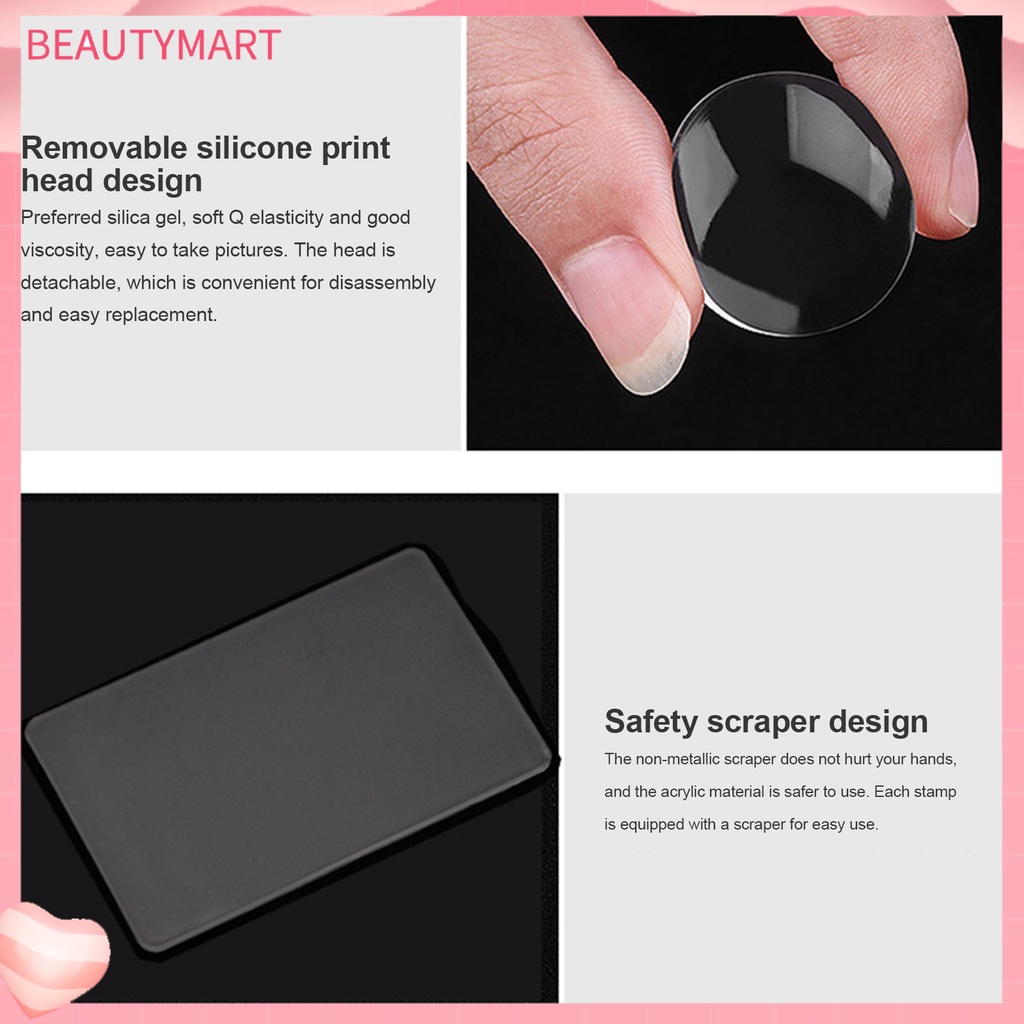 1 Bộ Dụng Cụ In Hình Móng Tay Bằng Silicon Trong Suốt Chuyên Nghiệp