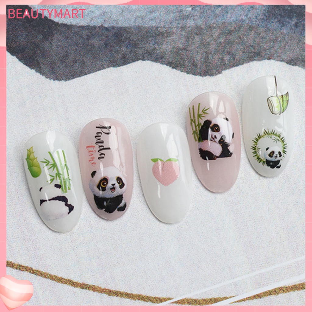 Miếng Dán Trang Trí Móng Tay Hình Gấu Trúc Dễ Thương DIY