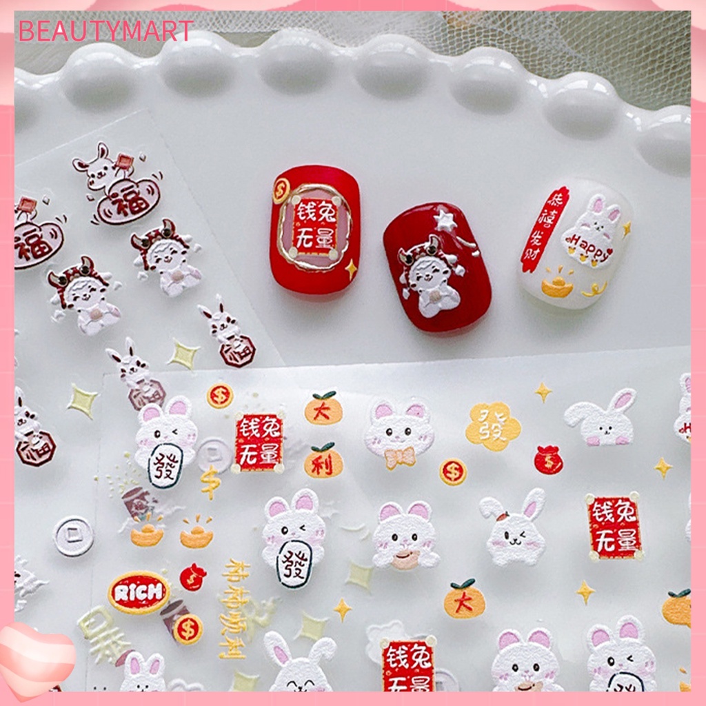 Hình Dán Móng Tay 3D Tự Dính Nhiều Màu Sắc Có Thể Tháo Gỡ