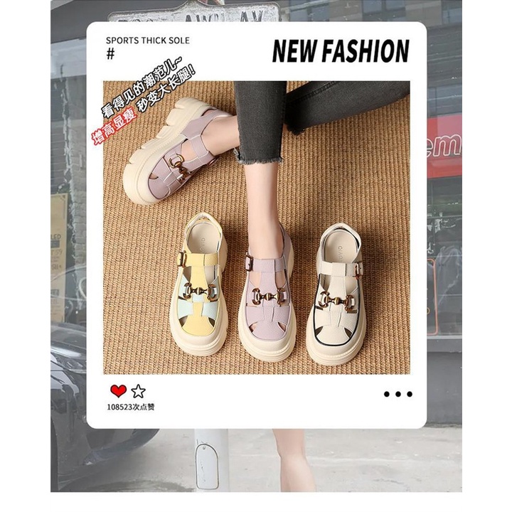 Xăng đan Thể Thao Đế Dày Thoáng Khí Thời Trang Mùa Hè 2023 dép nữ quai ngang