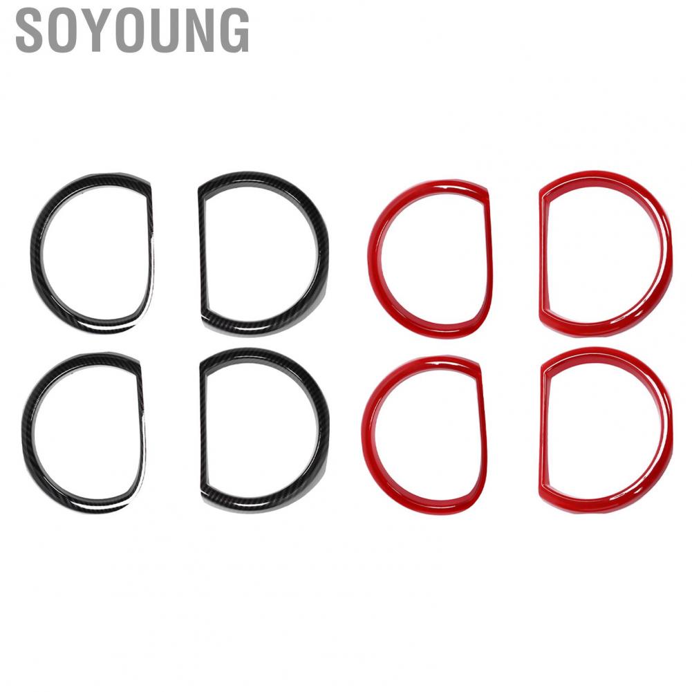 Soyoung Headlight Trim UV Proof Sturdy  Fade Headlamp Cover Rustproof Impact Resistant Replacement for Dodge Challenger 2015‑2021