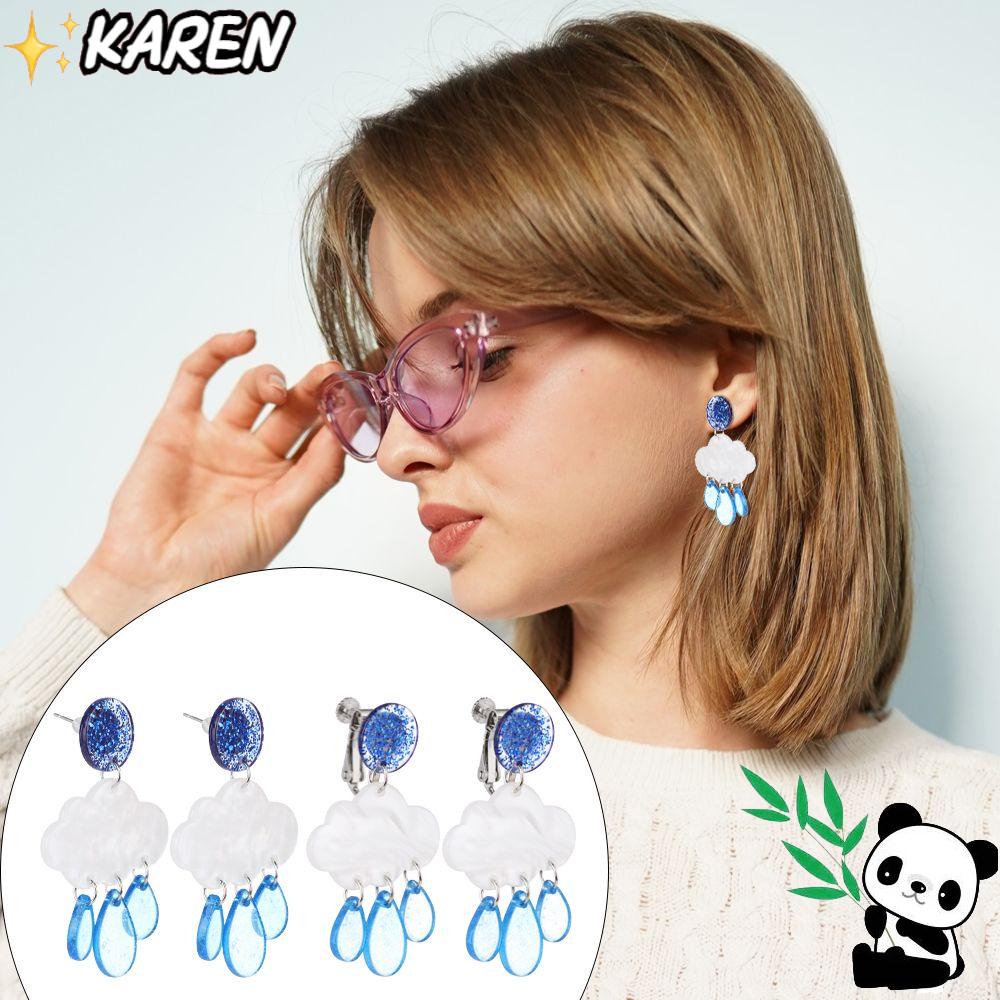 Đôi Bông Tai Hình Đám Mây Bằng Acrylic Thời Trang Cho Nữ