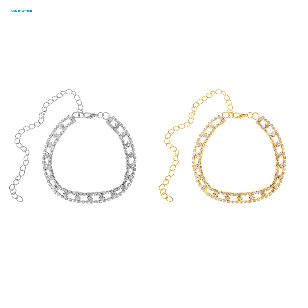 1 Lắc Chân Không Phai Màu Đính Đá Lấp Lánh Có Thể Điều Chỉnh Kích Thước