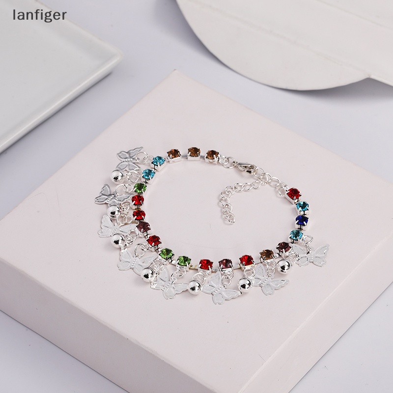 Lanf Lắc Chân Dạng Chuỗi Tua Rua Mặt Hình Bướm Trang Sức EN