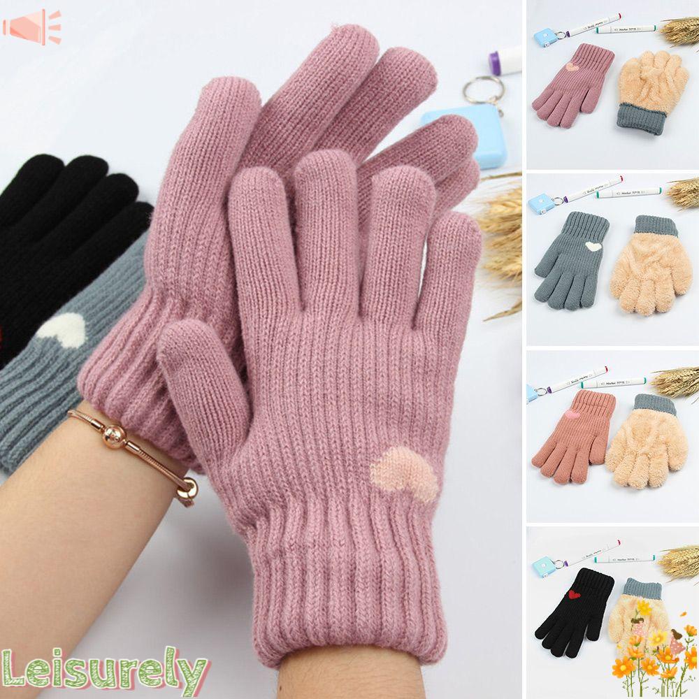 Găng Tay Dệt Kim Lót Nhung Mềm Mại Giữ Ấm Cánh Tay Thời Trang