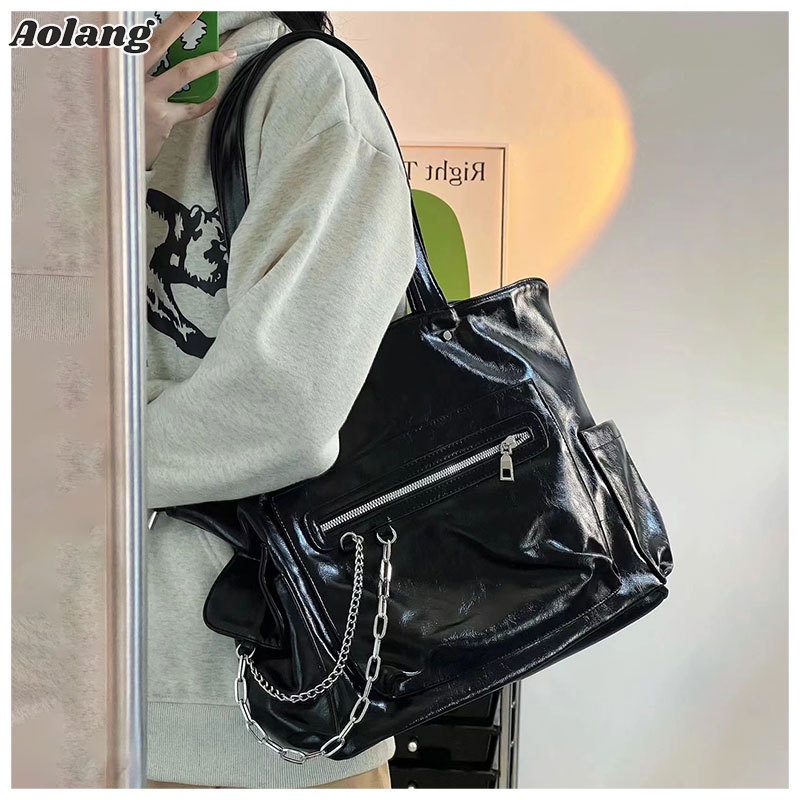 Túi xách AOLANG sức chứa lớn đơn giản thời trang cho học sinh