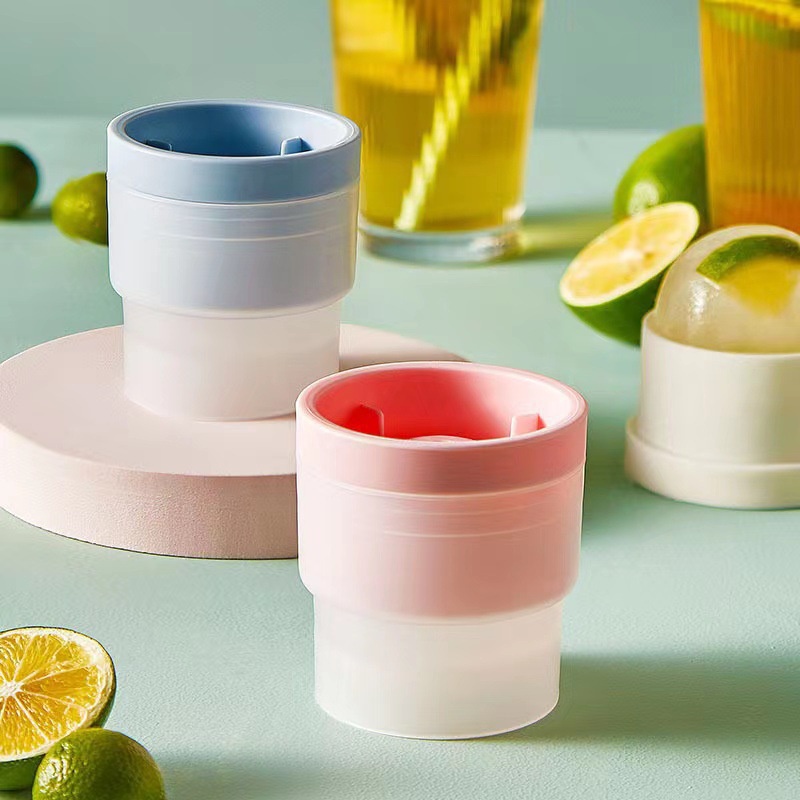 Khuôn Silicone Làm Đá Viên Tròn Lớn Có Thể Xếp Chồng Lên Nhau Tiện Dụng