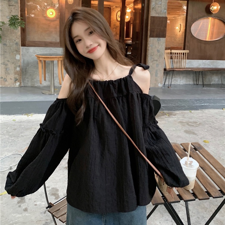 Áo Kiểu Trễ Vai Dáng Rộng Phong Cách Phương Tây Thời Trang Mùa Hè Xinh Xắn Cho Nữ