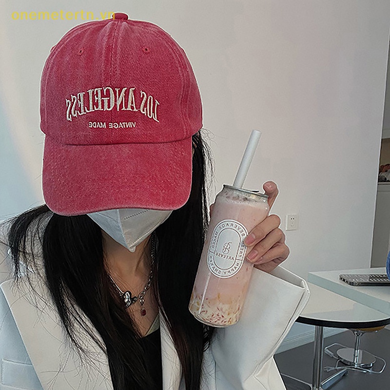 Mũ Lưỡi Trai Chất Liệu Cotton Mềm In Chữ Phong Cách Retro Thời Trang Mùa Xuân Hè Dành Cho Nữ