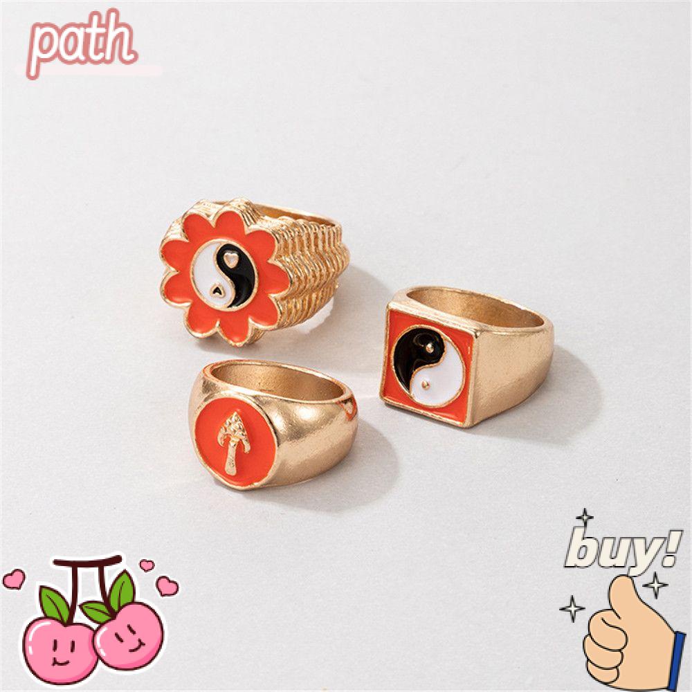 PATH Bộ 3 Nhẫn Hình Trái Tim Thời Trang