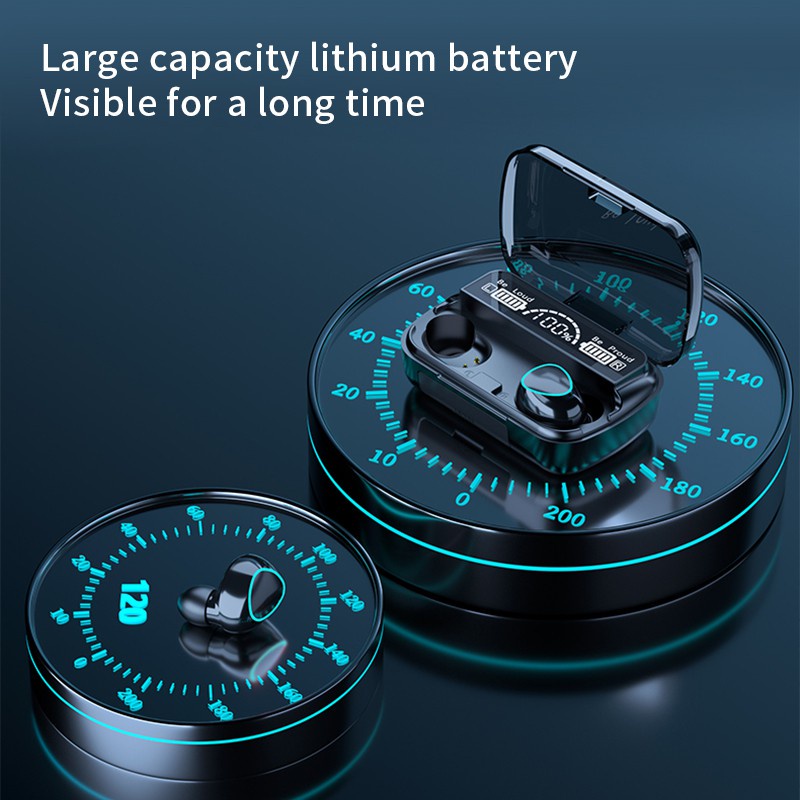 Tai Nghe M10 TWS 5.1 Bluetooth Không Dây 9D Âm Thanh HiFi Có Đèn LED Và Mic