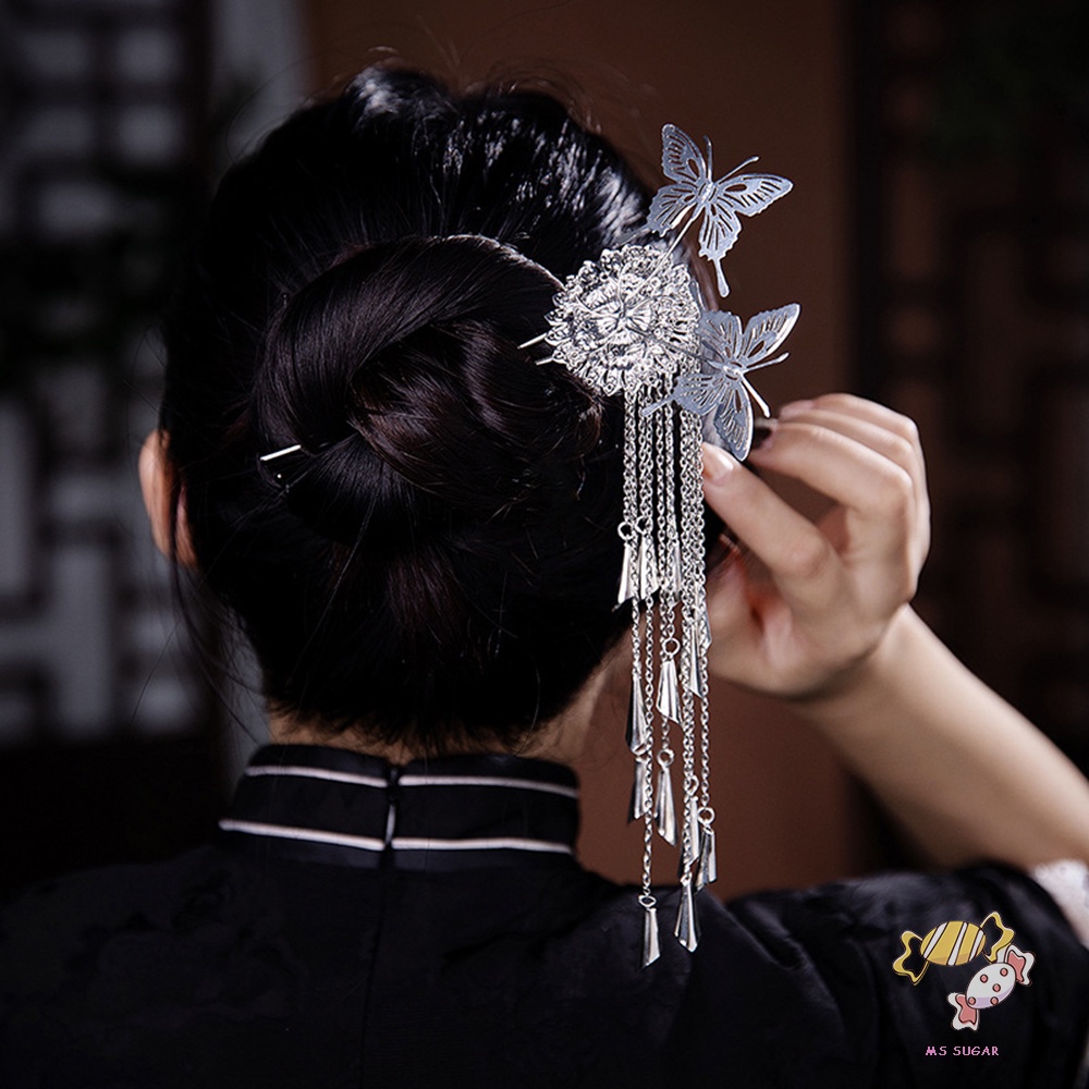 YADORNOS Trâm Cài Tóc Trung Hoa Hình Chữ U Bằng Hợp Kim Không Gây Dị Ứng