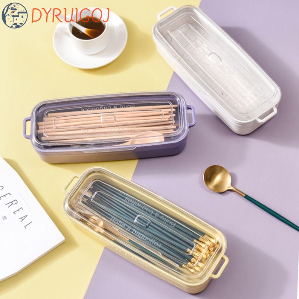 Hộp Đựng Dụng Cụ Ăn Uống Trong Suốt Chống Bụi Có Nắp Đậy