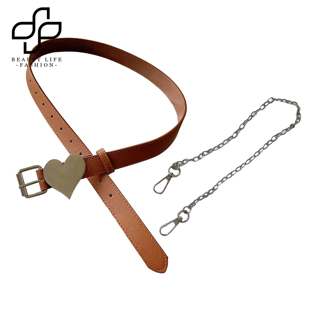 Thắt Lưng Da Giả Khóa Trái Tim Thoải Mái Chống Vỡ Dễ Điều Chỉnh Thời Trang Cho Nữ
