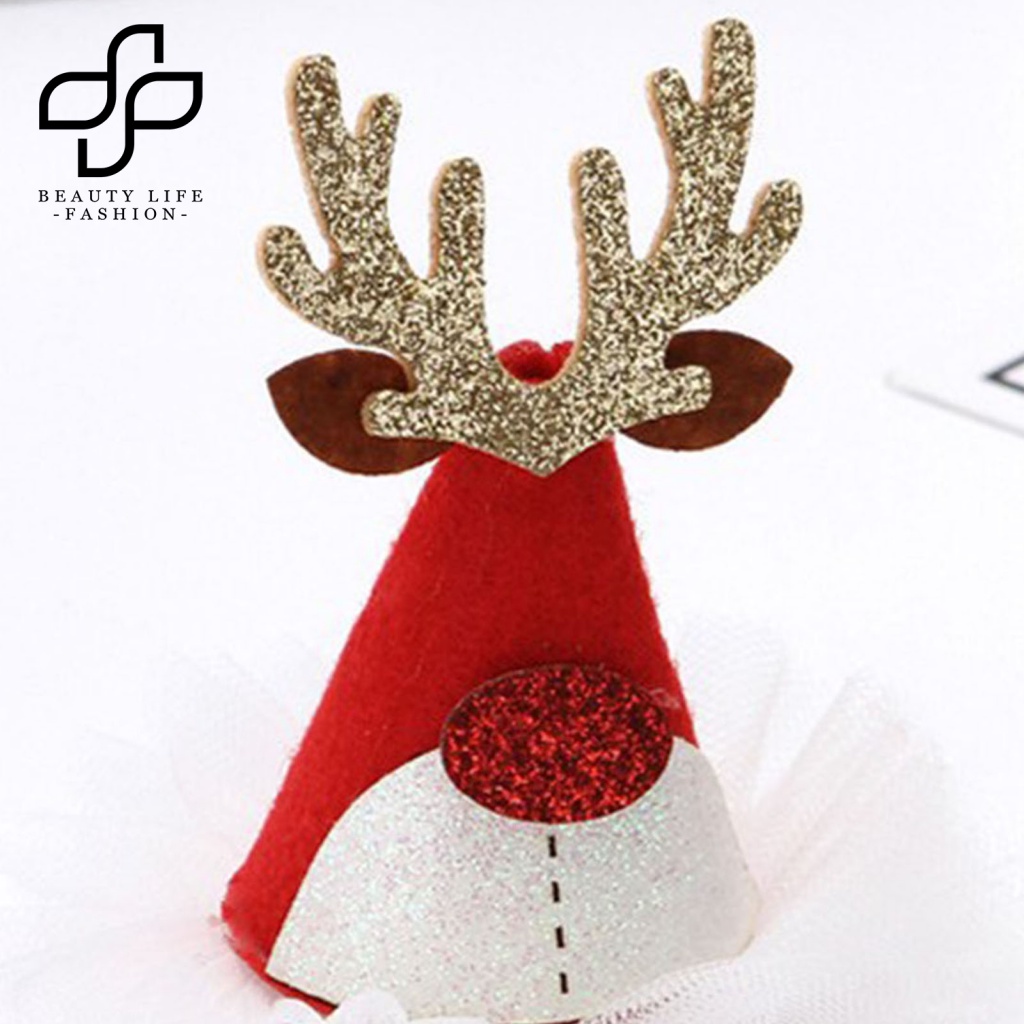 1 Kẹp Tóc Hình Nón Giáng Sinh Lấp Lánh