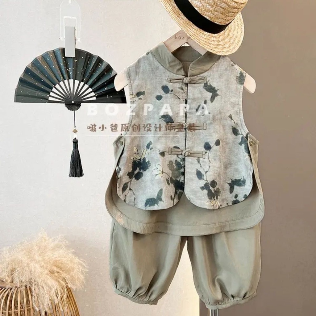 Bộ Đồ Áo Vest Tay Ngắn Phong Cách Thời Trang Mới 23023 Dành Cho Bé Trai