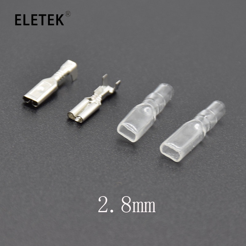 Set 50 Đầu Nối Dây 2.8MM / 4.8MM / 6.3mm 2.8 / 4.8 / 6.3 Female Kèm Vỏ Bọc Cách Điện 22-16AWG