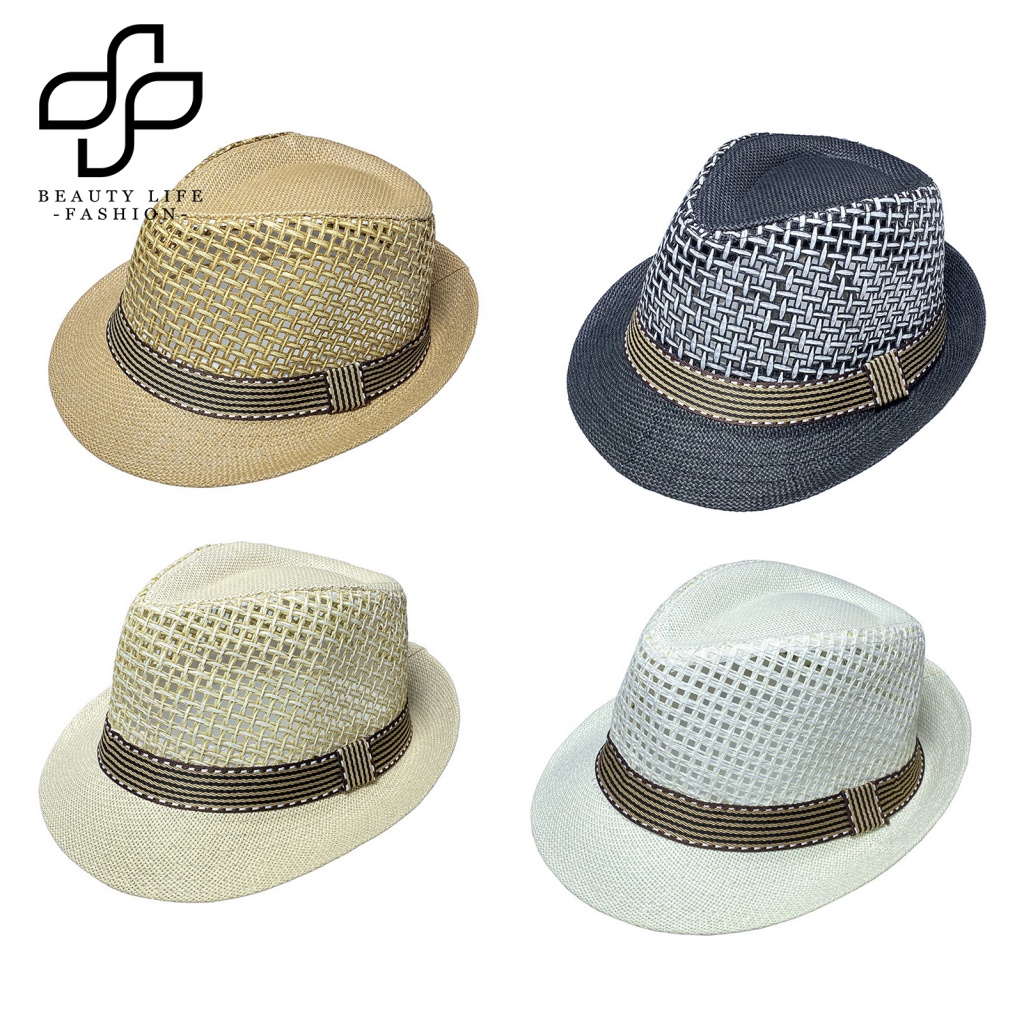 Mũ Jazz Thoáng Khí Chống Nắng Mùa Hè Viền Cong Màu Tương Phản Chống Tia UV Có Thể Gập Lại Cho Nam Và Nữ
