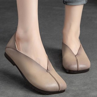 Giày Búp Bê Da Đế Mềm Thời Trang Retro Cho Nữ