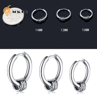 MKEB Tai Tròn Bằng Thép Titan 10-18mm Đơn Giản Thời Trang