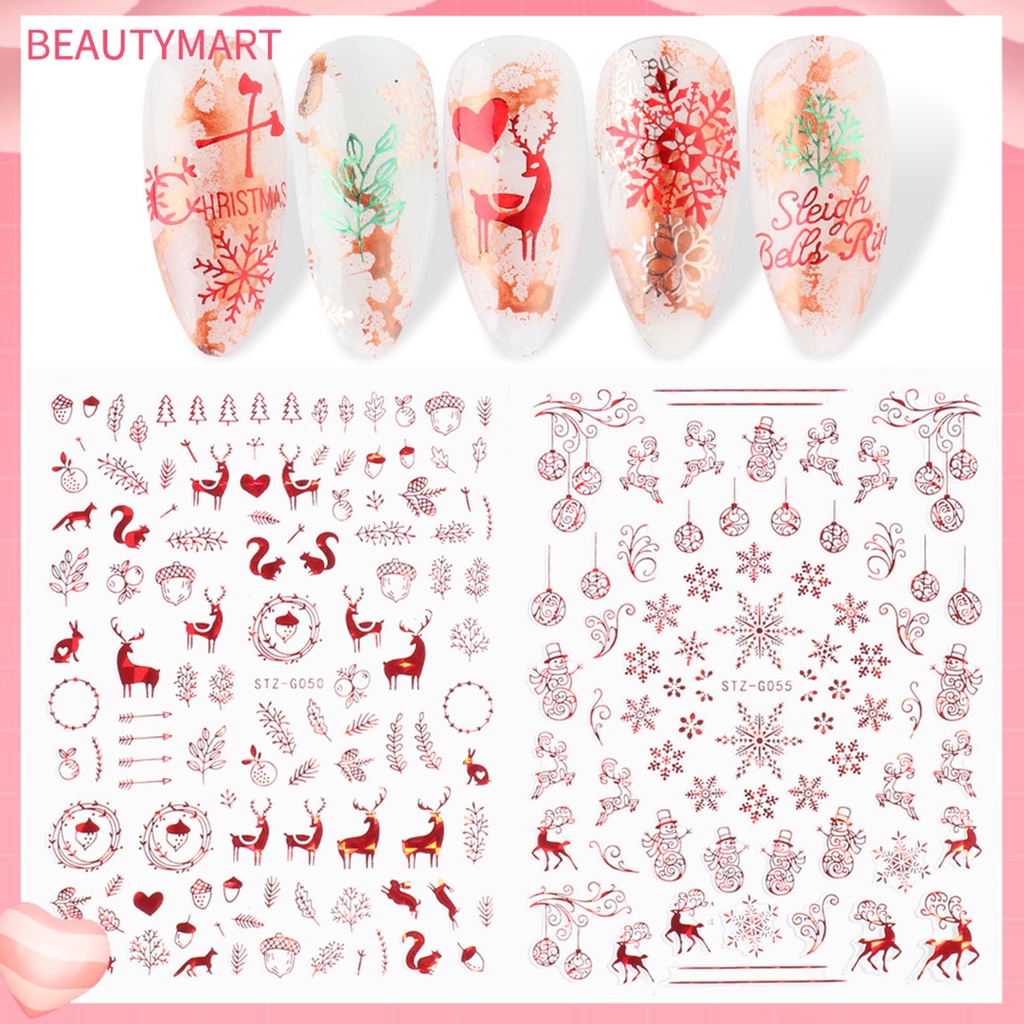 Miếng Dán Trang Trí Móng Tay Họa Tiết Giáng Sinh DIY