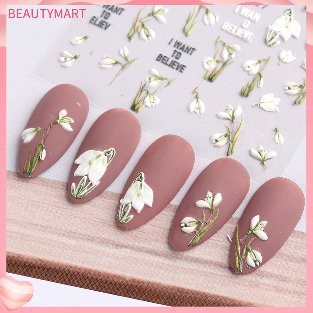 Miếng Dán Trang Trí Móng Tay Tạo Hiệu Ứng 5D Hình Hoa Tulip