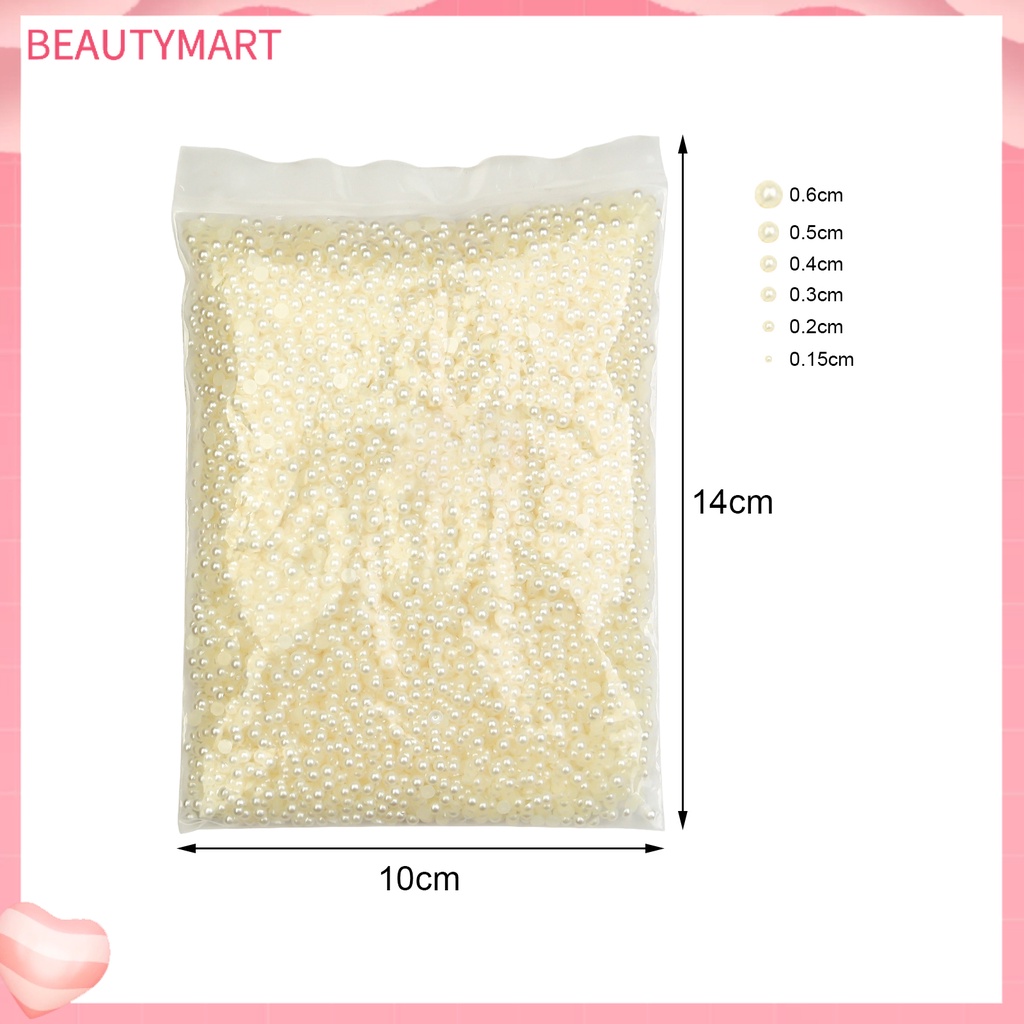 1 Túi Hạt Ngọc Trai Giả Mini Trang Trí Móng Tay Nghệ Thuật Ba Chiều