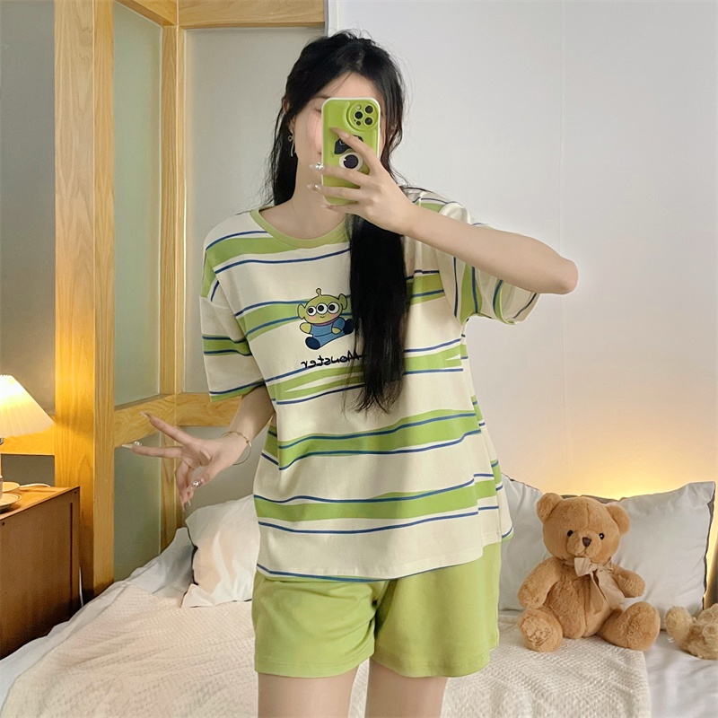 Bộ Đồ Ngủ Ba Mảnh In Hình Người Ngoài Hành Tinh Hoạt Hình Dễ Thương Phong Cách Hàn Quốc Thời Trang Mùa Thu Dành Cho Bạn