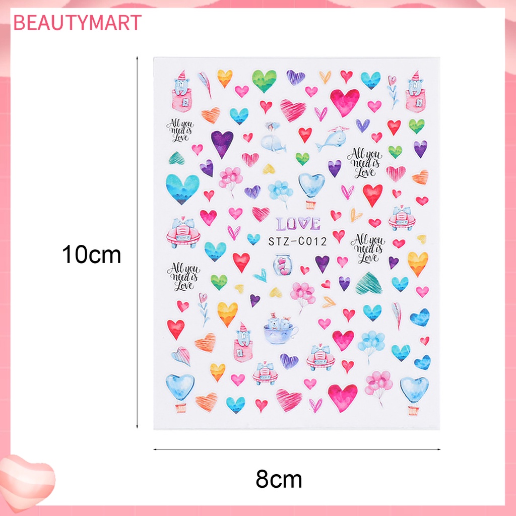 Miếng Dán Trang Trí Móng Tay Hình Trái Tim Dễ Thương Dành Cho Cặp Đôi