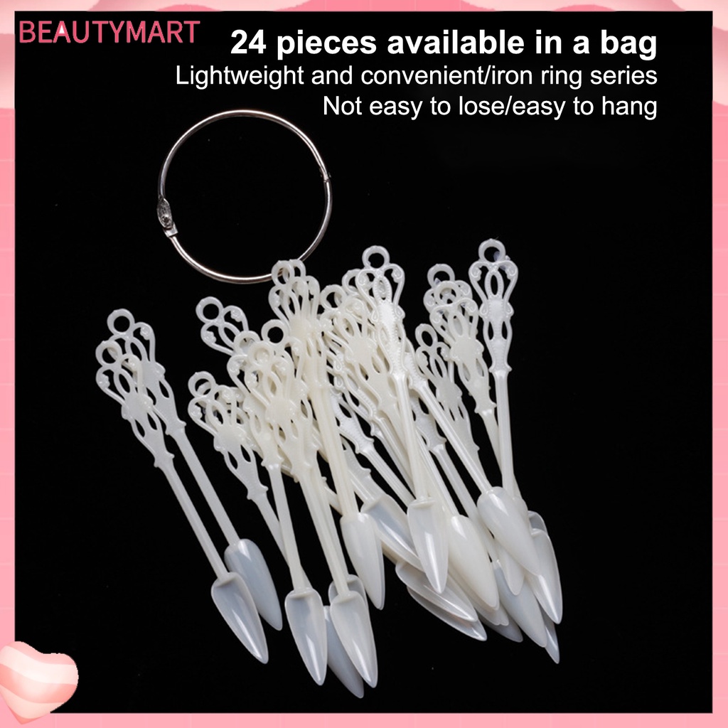 Set 24 Móng Tay Giả Trong Suốt Có Khóa Cài Hình Quạt Luyện Tập Làm Móng Nghệ Thuật