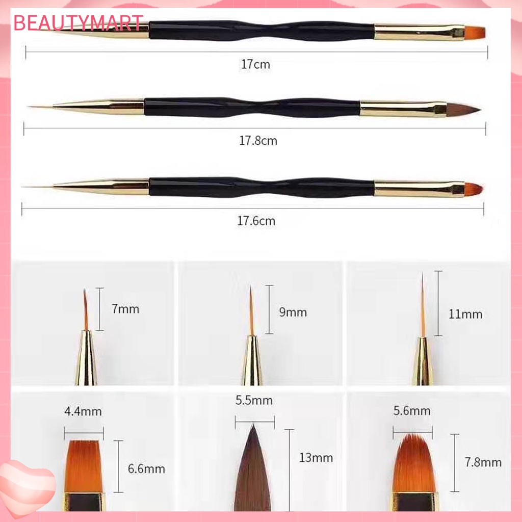 Cọ Trang Trí Móng Tay Hai Đầu Bằng Nhựa Siêu Nhẹ Tiện Dụng