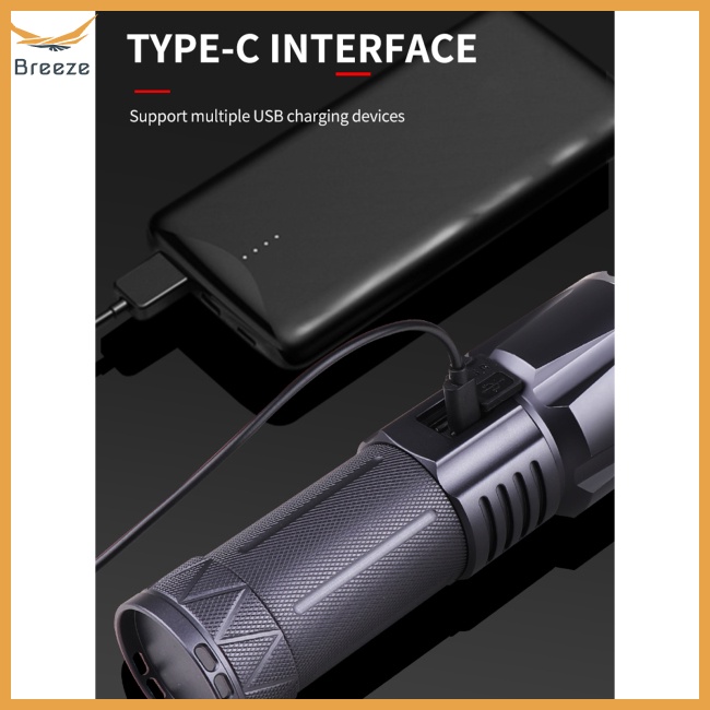 Đèn Pin Mini 30w 1800-2000 Lumens 5 Cấp Độ Bằng Hợp Kim Nhôm Tiện Dụng