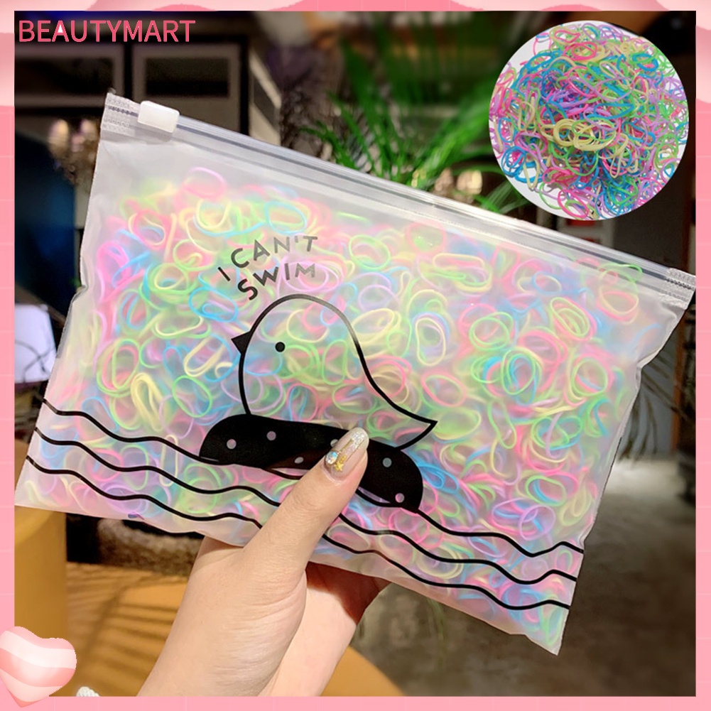 Túi 1000 Dây Buộc Tóc Co Giãn Nhiều Màu Sắc Dùng Một Lần Dành Cho Nữ