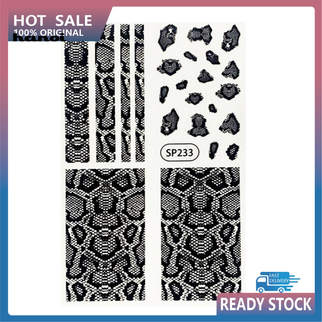 Miếng Dán Trang Trí Móng Tay Họa Tiết Da Rắn 3D Siêu Mỏng Cho Nữ