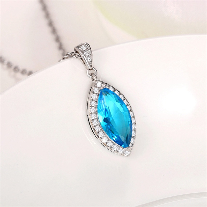 Ygt Vòng cổ Đính Đá Zircon Màu Xanh Da Trời Thời Trang Sang Trọng Dành Cho Nữ