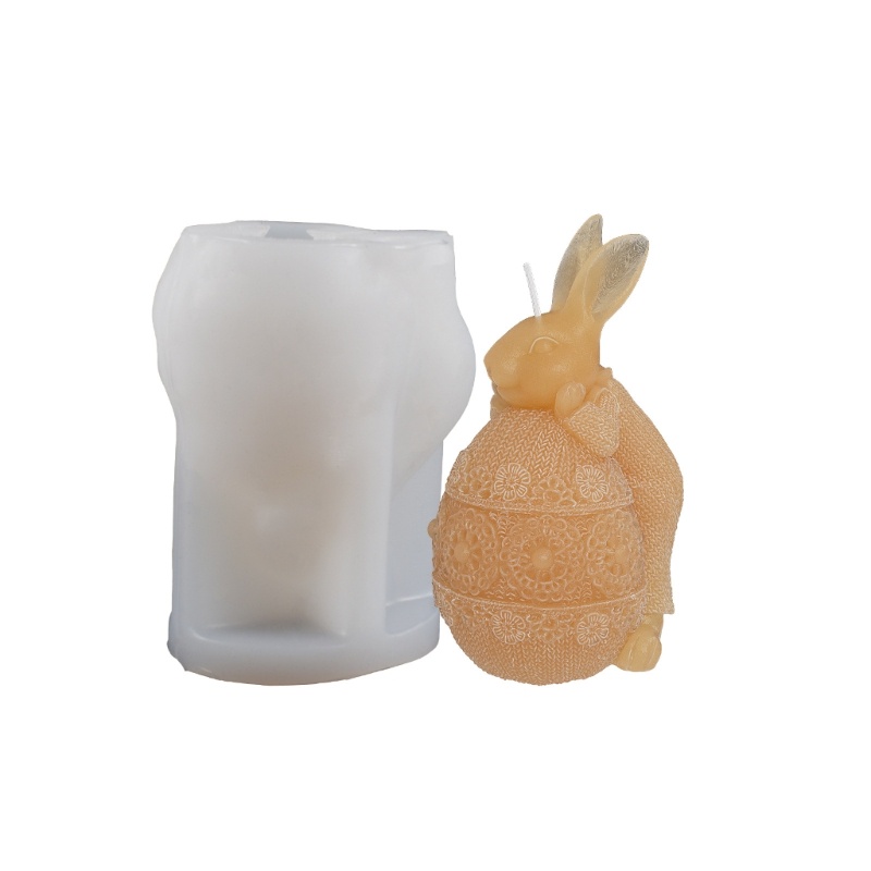 Khuôn Silicone Hình Thỏ 3D Làm Xà Phòng / Nến DIY