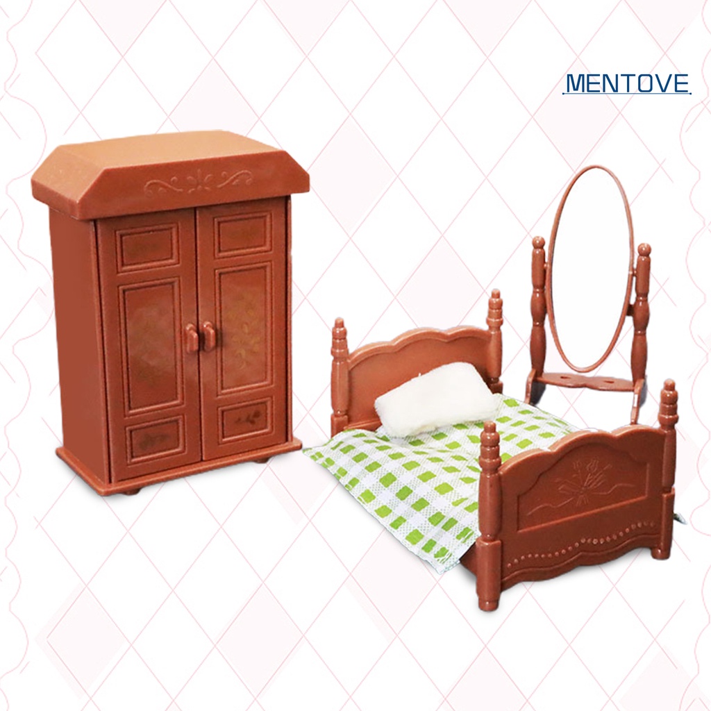 1 Set Đồ Gia Dụng Bằng Nhựa Dễ Thương Cho Nhà Búp Bê