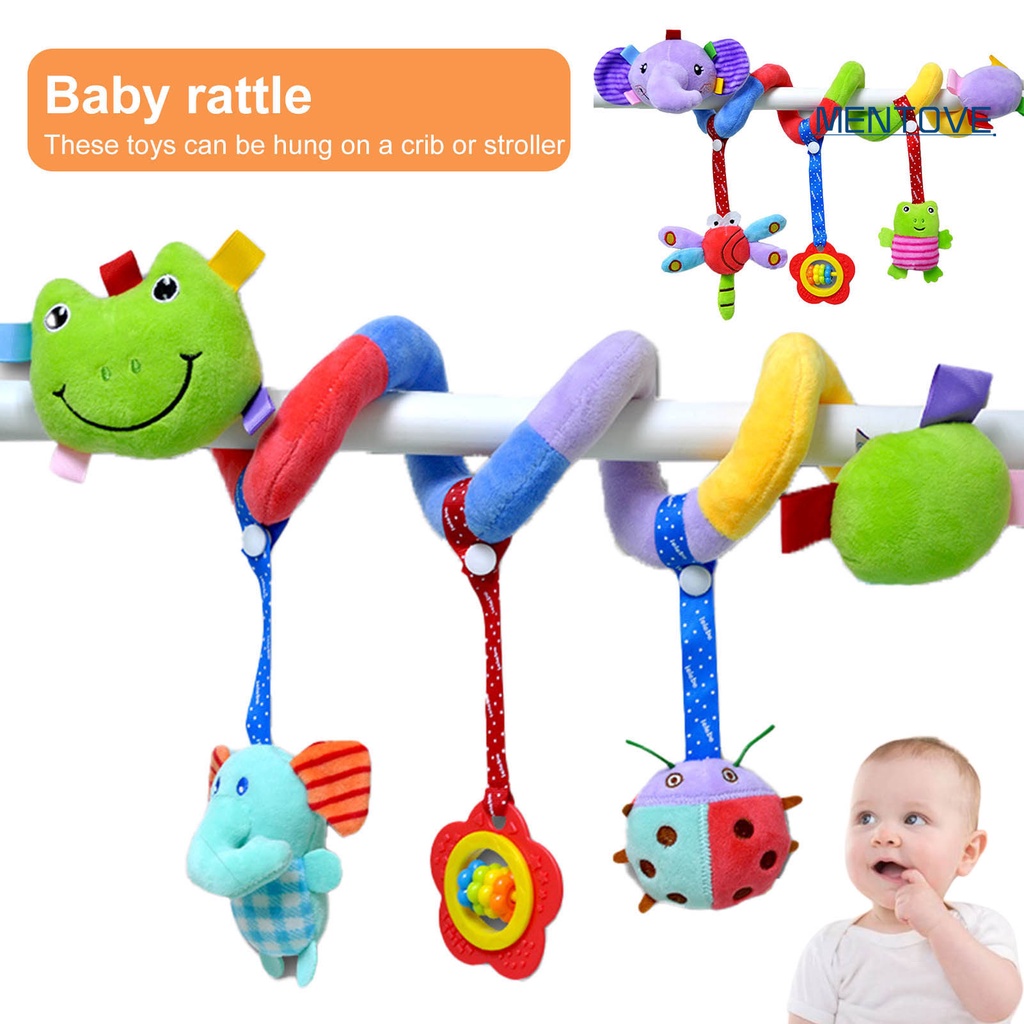 Đồ Chơi Lục Lạc Hình Động Vật Mềm Mại Treo Xe Đẩy Em Bé