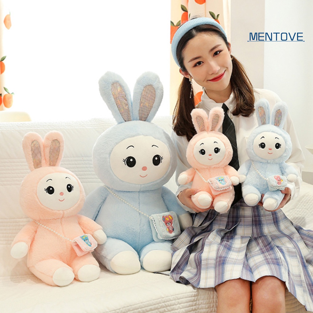 [MT] Thỏ Nhồi Bông Mềm Mại Trang Trí Ghế Sofa Màu Xanh Lam / Hồng Đáng Yêu Làm Quà Giáng Sinh