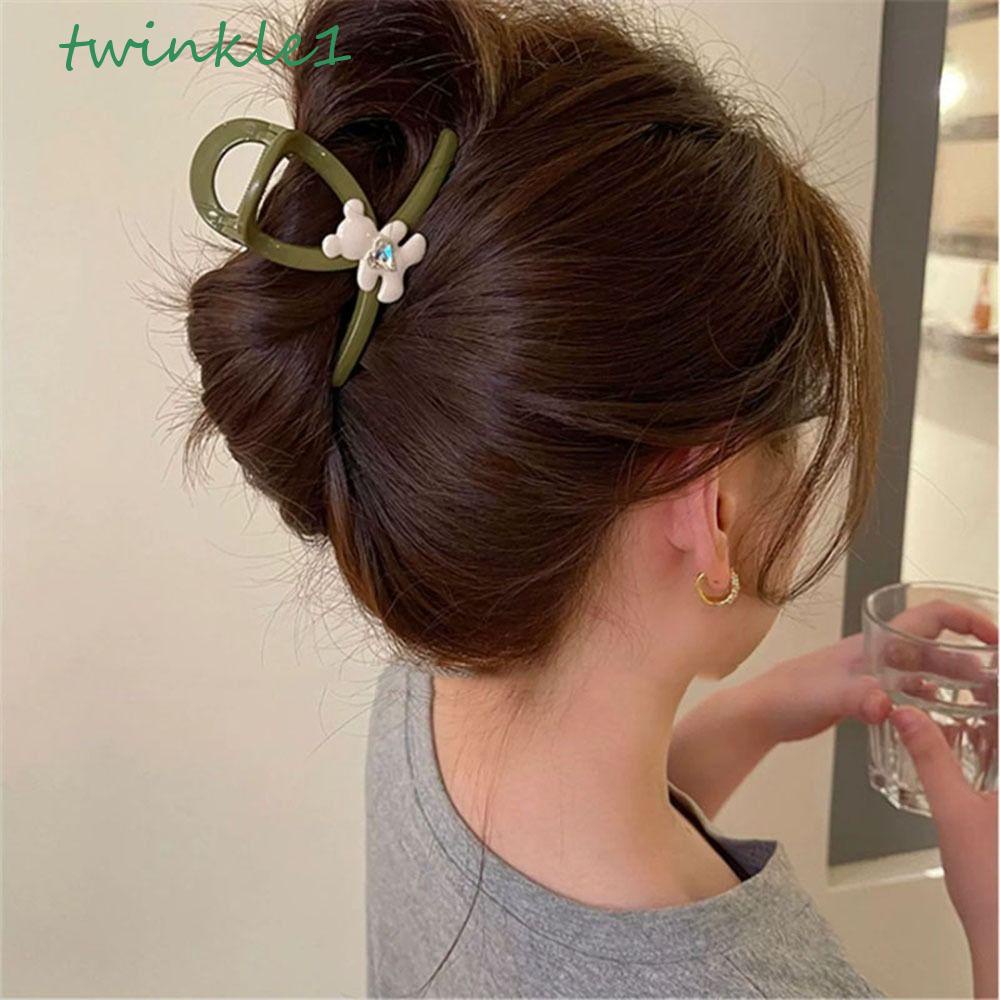 Kẹp Tóc Đuôi Ngựa Hình Trái Tim / Cá Mập Lấp Lánh Đơn Giản Tinh Tế Cho Nữ