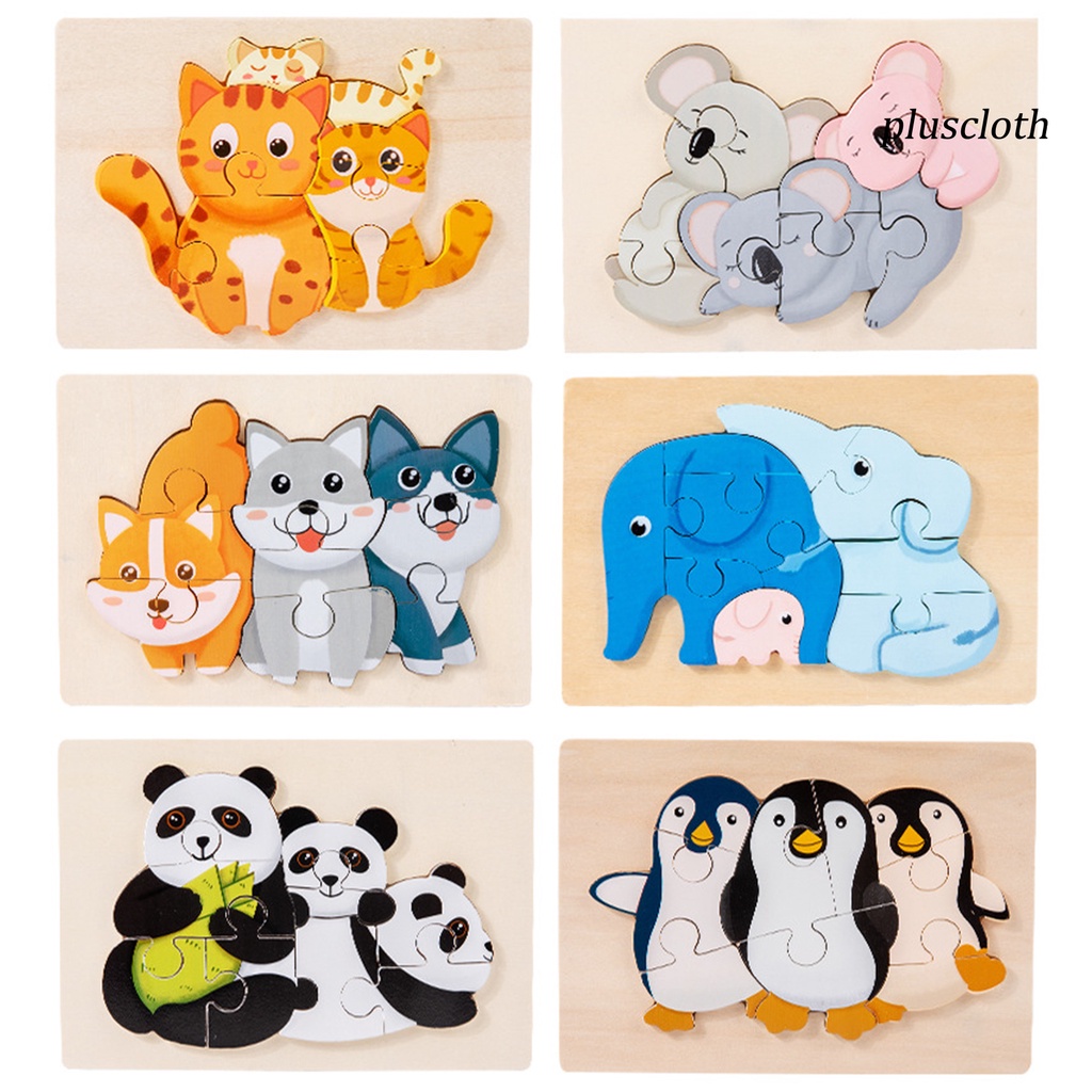 Bộ Đồ Chơi Lắp Ráp Bằng Gỗ Hình Động Vật Dễ Thương Cho Bé