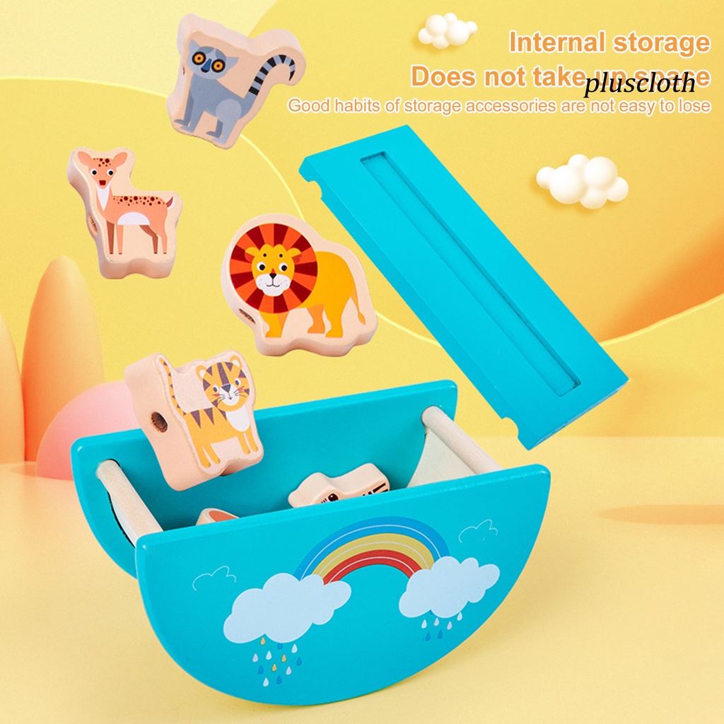 1 Bộ Đồ Chơi Xếp Chồng Lên Nhau Bằng Gỗ Màu Sắc Tươi Sáng Có Dây Thừng Hình Động Vật Cho Trẻ Mẫu Giáo