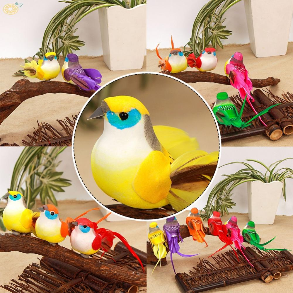 【VARSTR】Artificial Birds 12pcs Birthday Gift DIY Crafts Fake Animal Feather Birds