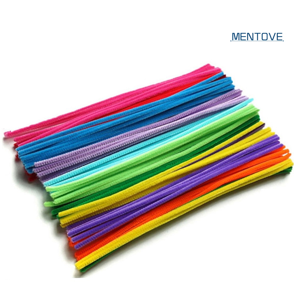 Set 100 Viên Sợi Chenille Nhiều Màu Sắc Làm Đồ Thủ Công Nghệ Thuật DIY Cho Bé