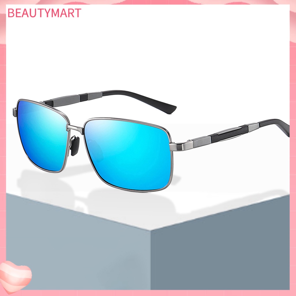 Kính Chống Tia UV Phân Cực Gọng Vuông Bằng Kim Loại Dành Cho Nam Lái Xe